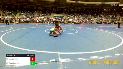 100 lbs Round Of 16 - Kiah Locust, Cowboy Wrestling Club vs Ryan Wardlaw, Small Town Wrestling