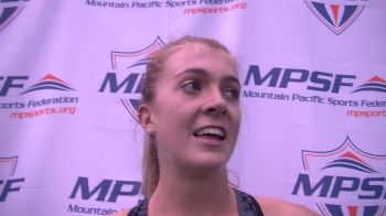 Katie Rainsberger after winning MPSF mile