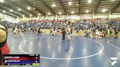 160 lbs Cons. Round 1 - Dawson Lange, UT vs Graison Kelley, WY