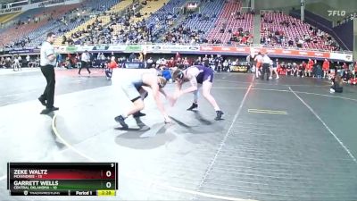 184 lbs Quarters & 1st Wb (16 Team) - Garrett Wells, Central Oklahoma vs Zeke Waltz, McKendree