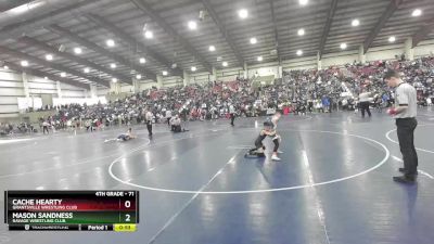 71 lbs Semifinal - Cache Hearty, Grantsville Wrestling Club vs Mason Sandness, Ravage Wrestling Club