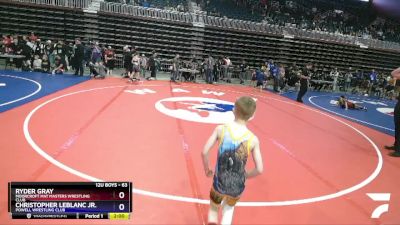 63 lbs Quarterfinal - Ryder Gray, Moorcroft Mat Masters Wrestling Club vs Christopher LeBlanc Jr., Powell Wrestling Club