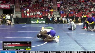 3A-113 lbs Cons. Round 2 - Evan Bratten, Dubuque Hempstead vs Shandrel Thompson, Johnston