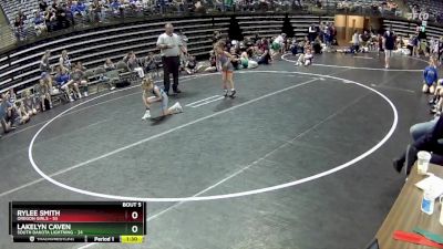 52 lbs Round 2 (6 Team) - Rylee Smith, Oregon Girls vs Lakelyn Caven, South Dakota Lightning