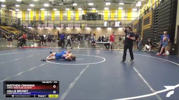 114 lbs Round 2 - Matthew Crimmins, Sebolt Wrestling Academy vs Hollis Brunet, Moen Wrestling Academy