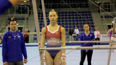 Alyona Shchennikova Bar Routine - Training Day 2, 2017 Jesolo Trophy