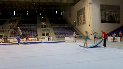 Angelina Melnikova (RUS) Double Layout On Floor - Training Day 3, 2017 Jesolo Trophy