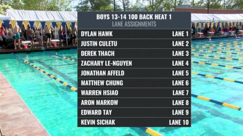 Far Westerns: Boys 13-14 100 Back Final