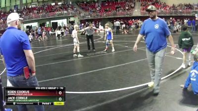 70 lbs Cons. Round 2 - Jace Corkle, O`Neill Leprechaun Wrestling vs Koen Cookus, Seward Wrestling Club