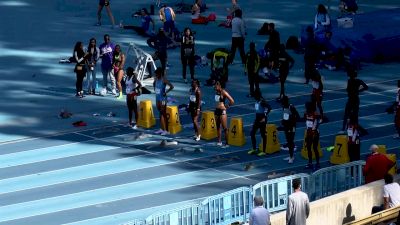 Women's 100m, Heat 1 - Candace Hill, Brittney Reese Battle