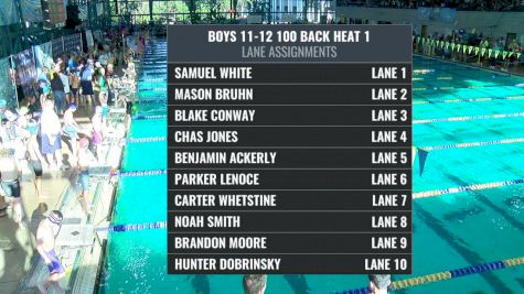 Boy's 11-12 100 Backstroke