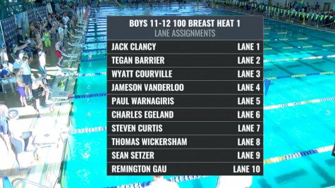 Boy's 11-12 100 Breaststroke