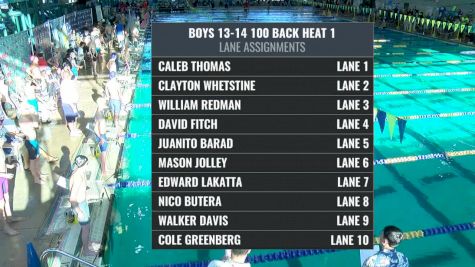 ISCA Elite - Boy's 13-14 100 Backstroke