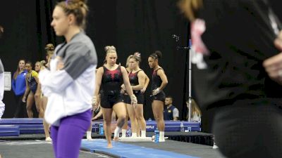 Brenna Dowell Sticks Yurchenko One And A Half (Oklahoma) - 2017 NCAA Championships Training