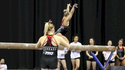 Grace Williams On Beam (Nebraska) - 2017 NCAA Championships Training