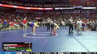 3A-195 lbs Champ. Round 1 - Ian Bohnenkamp, Cedar Falls vs Kolby Gibbons, Johnston