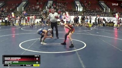 85 lbs Semifinal - Brodey Lewis, Milton vs David Wesierski, Harvest Christian