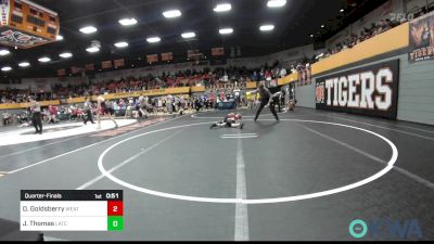 55 lbs Quarterfinal - Dwaine Goldsberry, Weatherford Youth Wrestling vs Jeremy Thomas, Little Axe Takedown Club