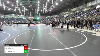 58 lbs Quarterfinal - Johnathan Millz, Pomona Elite vs Timber Weber, Athlos Wrestling