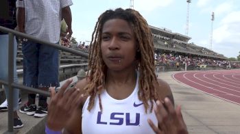Aleia Hobbs after running the second fastest collegiate 100 ever