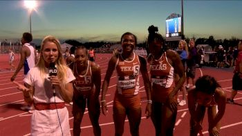 Texas women's 4x4 after their Big 12 win