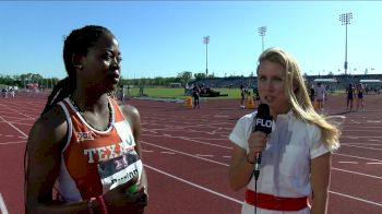 Texas' Rochelle Burton after winning the 100m hurdles