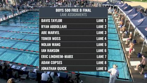 CIF-SS Div. 1 Boys 500 Freestyle B-Final