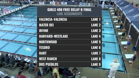 CIF-SS Div. 1 Girls 400 Free Relay B-Final