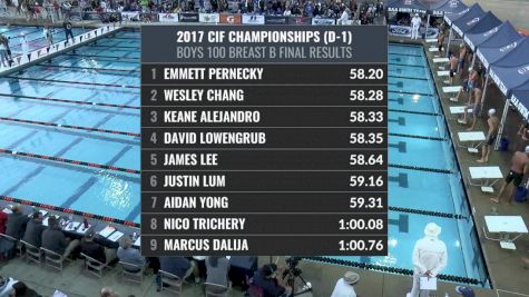 CIF-SS Div. 1 Boys 100 Breast A-Final