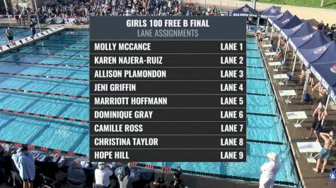 CIF-SS Div. 1 Girls 100 Free B-Final