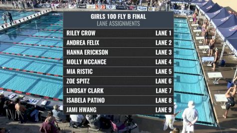 CIF-SS Div. 1 Girls 100 Fly B-Final