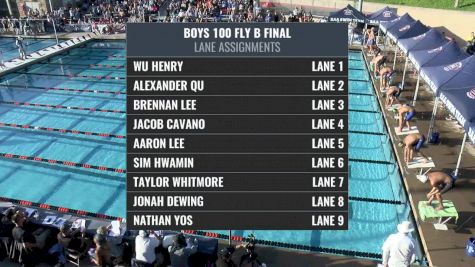 CIF-SS Div. 1 Boys 100 Fly B-Final