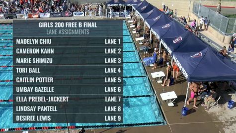 CIF-SS Div. 3 Girls 200 Freestyle B-Final