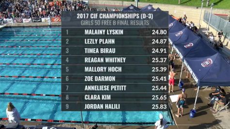 CIF-SS Div. 3 Girls 50 Freestyle A-Final