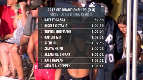 CIF-SS Div. 3 Girls 100 Butterfly A-Final