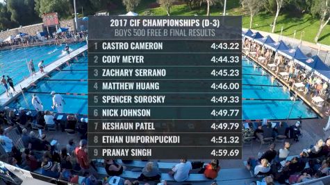 CIF-SS Div. 3 Boys 500 Freestyle A-Final