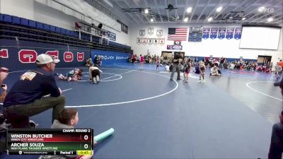 62 lbs Champ. Round 2 - Archer Souza, High Plains Thunder Wrestling vs Winston Butcher, Windy City Wrestlers