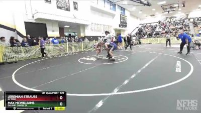 170 lbs Semifinal - Jeremiah Strauss, El Toro vs Max McWilliams, Calvary Chapel SA