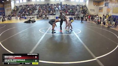 157 lbs Quarterfinal - Brayden Cannon, Ridge Community vs Demetri Zertopoulis, Palmetto Ridge H.S.