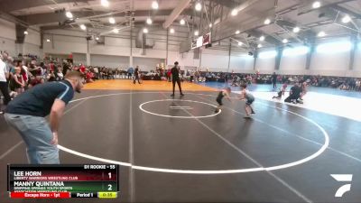 55 lbs Champ. Round 1 - Lee Horn, Liberty Warriors Wrestling Club vs Manny Quintana, Dripping Springs Youth Sports Association Wrestling Club