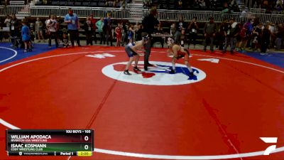 105 lbs Round 1 - William Apodaca, Riverton USA Wrestling vs Isaac Kosmann, Cody Wrestling Club