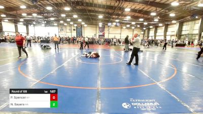 120 lbs Round Of 128 - Peyton Spencer, NY vs Nathan Sayers, MA