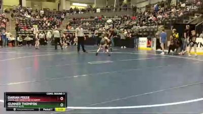 80 lbs Cons. Round 3 - Gunner Thompsn, Nebraska Elite vs Darian Feese, Siouxland Wrestling Academy