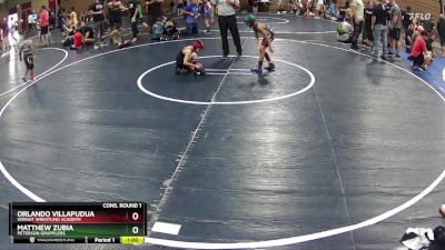 63 lbs Cons. Round 1 - Matthew Zubia, Peterson Grapplers vs Orlando Villapudua, Wright Wrestling Academy