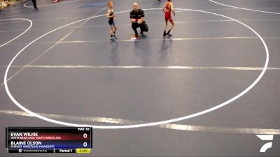 58 lbs Quarterfinal - Evan Wilkie, White Bear Lake Youth Wrestling vs Blaine Olson, Pursuit Wrestling Minnesota