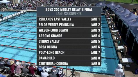 CIF-SS Div. 2 Boys 200 Medley Relay B-Final
