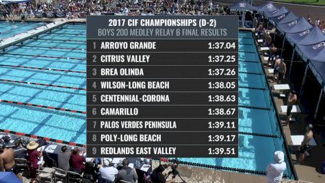 CIF-SS Div. 2 Boys 200 Medley Relay A-Final