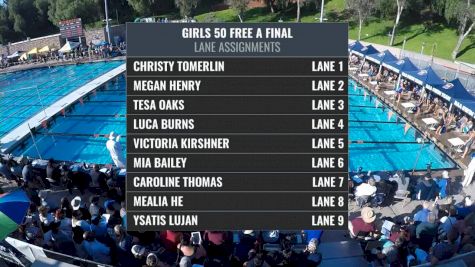 CIF-SS Div. 4 Girls 50 Freestyle A-Final