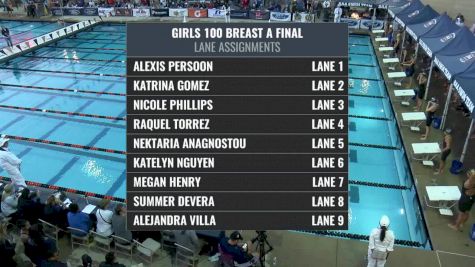 CIF-SS Div. 4 Girls 100 Breaststroke A-Final