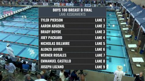 CIF-SS Div. 4 Boys 100 Breaststroke B-Final